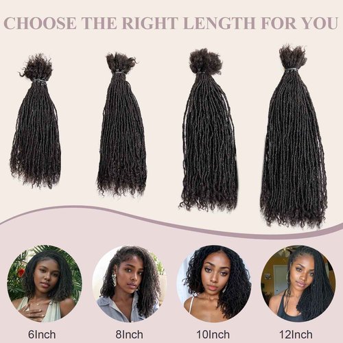 Originea 8-18 Inch 0.1 and 0.2 0.4 Thickness Curly Tips Interlocked sister Locs 100% Real Human Hair Micro loc Extensions Permanent Dreadlock Extensions (27# 0.1cm, 8 Inch 70 Strands)