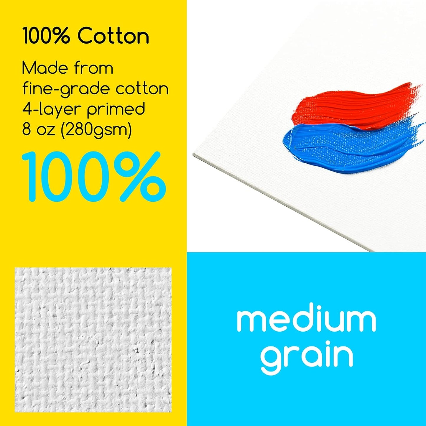 MEEDEN 12-Pack Canvas Boards for Painting, 16 × 20 Inches Blank White Canvas Panels, 100% Cotton, 8 oz Gesso-Primed, Canvas Art Supplies for Acrylic Pouring Airbrushing & Oil Painting