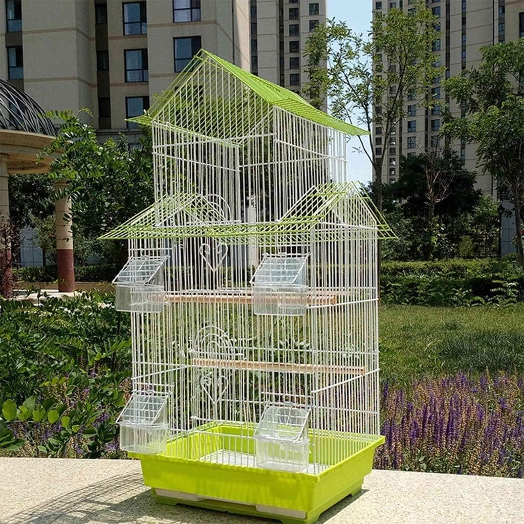 Professional Birdcage Pet Supplies Bird Carrier Gardening Decor Parrot Cages for Large Birds, Household Large Parrot Cage, House-Shaped Decorative Bird Cage, Parakeet Love Bird Pearl Bird (Yellow )