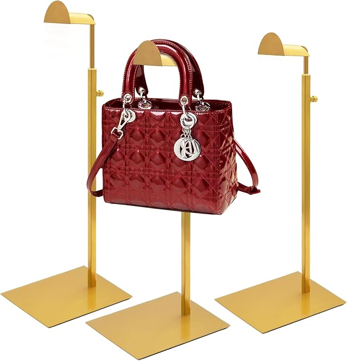 KMtilsh Purse Display Stand,3 Pack stand for purse,Stainless Steel Purse Stands for Display,Height Adjustable Handbag Disp...