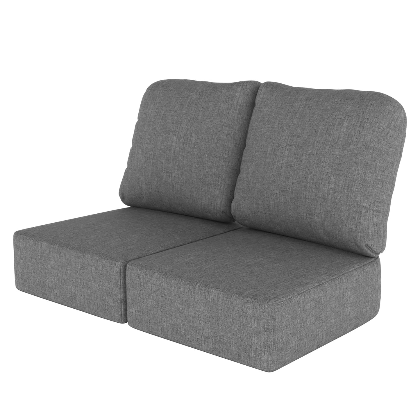 NSFBZA Deep Seat Patio Furniture Replacement Cushions Set of 2(4 Pcs),Outdoor/Indoor Deep Seat Bottom Resilient Foam Filling,for Sectional Sofa Sets,Wicker Chair,Loveseat