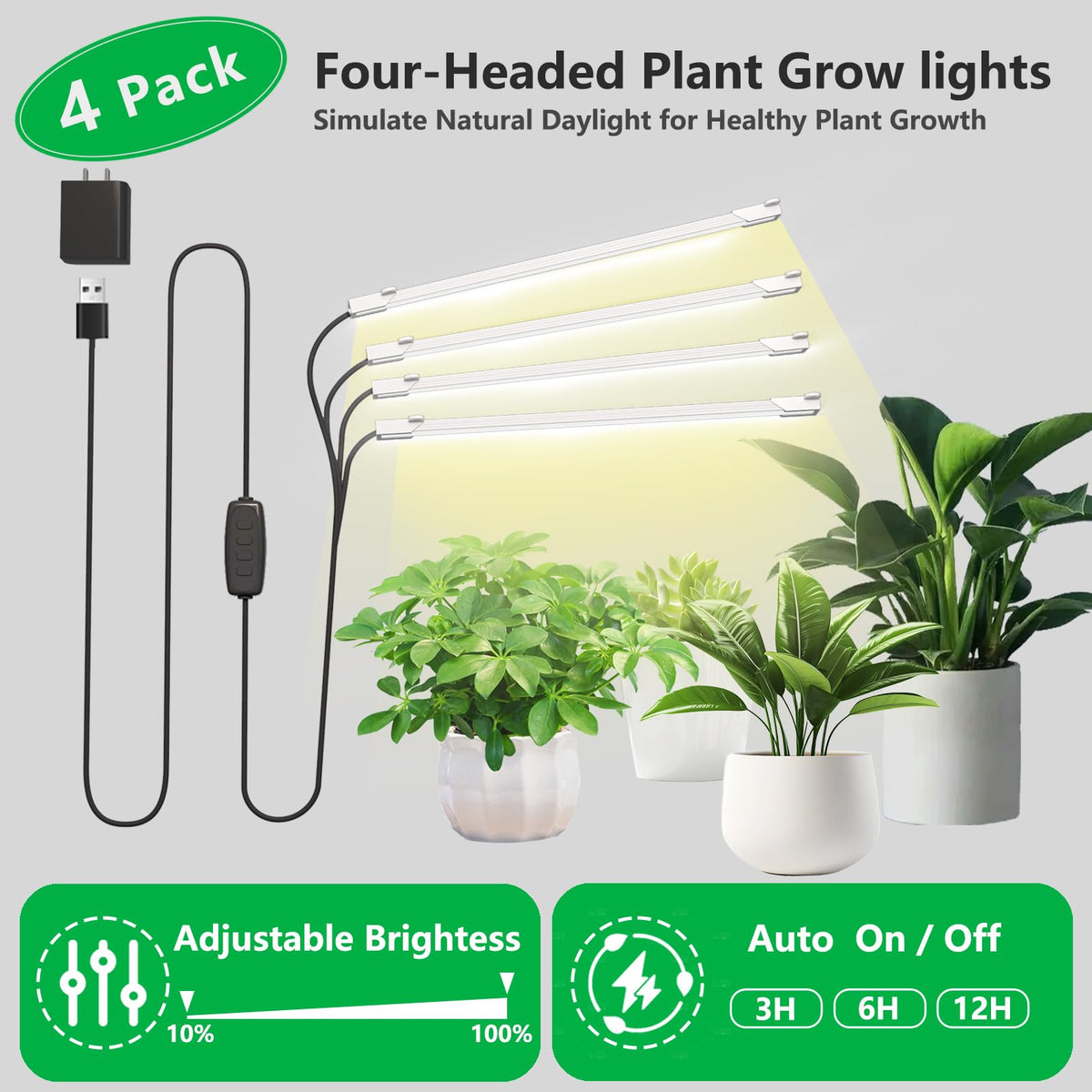MODCART Plant Stand Indoor with Grow Lights, Indoor Plant Stand with Wheels, 8 Tiered Plant Shelf Indoor, Tall Plant Stands Indoor with Pulley for Living Room, 2PCS