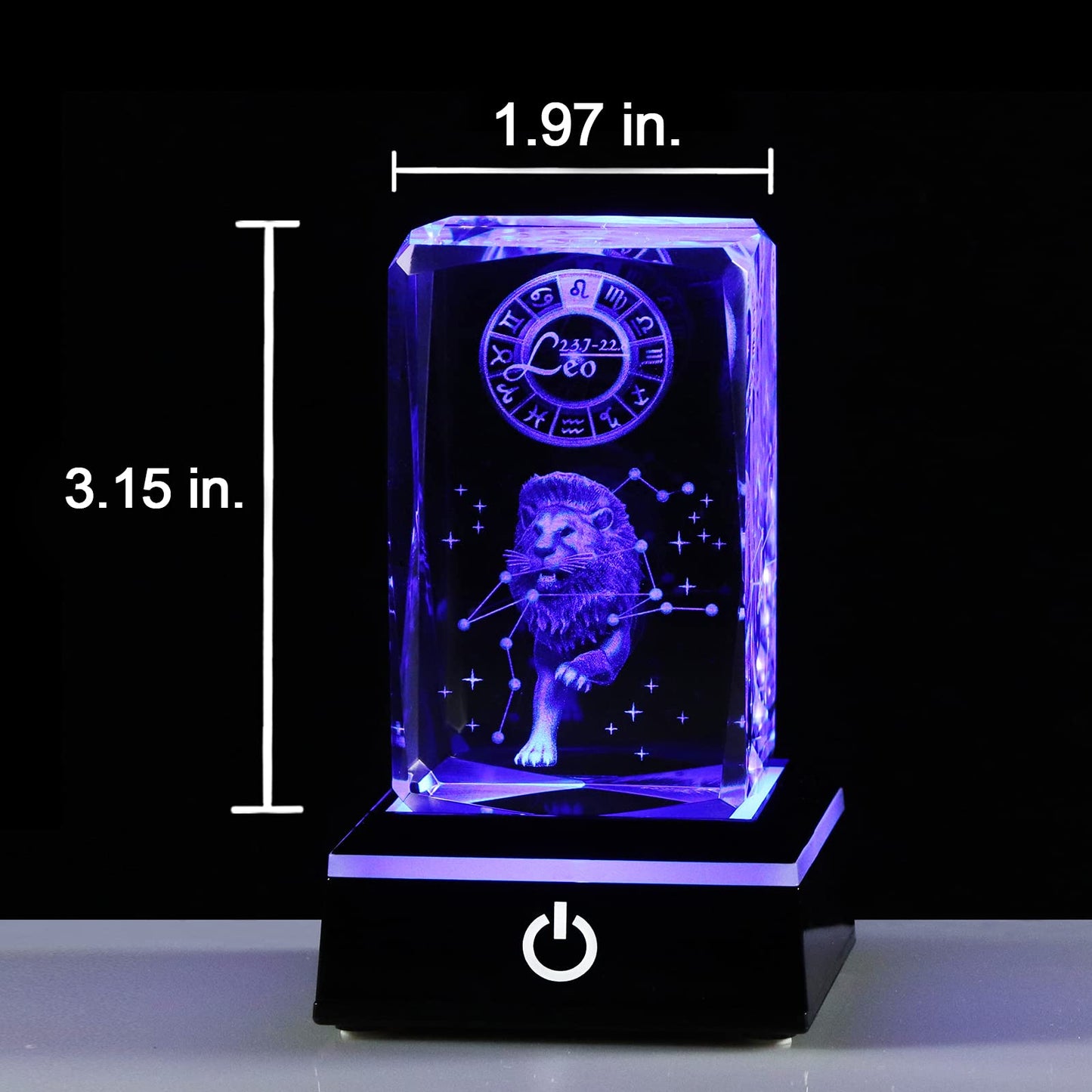 3d Crystals Leo Zodiac Astrology Gifts For Women Men,Leo Glass Figurine Decor Constellation Stuff July Auguest Birthday Gifts For Girlfriend Woman Aunt Wife Keepsake Sign Decor Symbolic: Sober