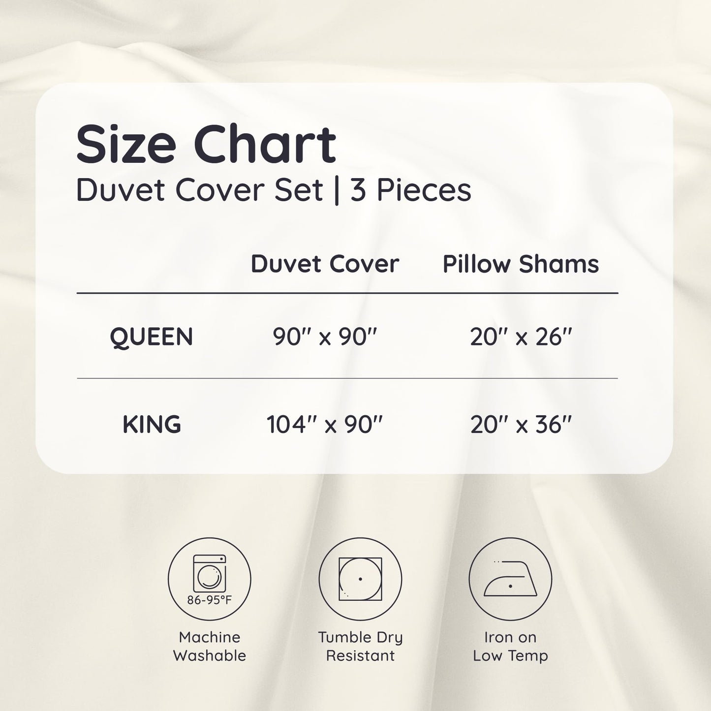 Bambaw 100% Viscose Derived from Bamboo Duvet Cover King Size – 3 Piece Cooling Duvet Cover Set King Size, Extra Soft & Breathable, No Comforter (Sand)