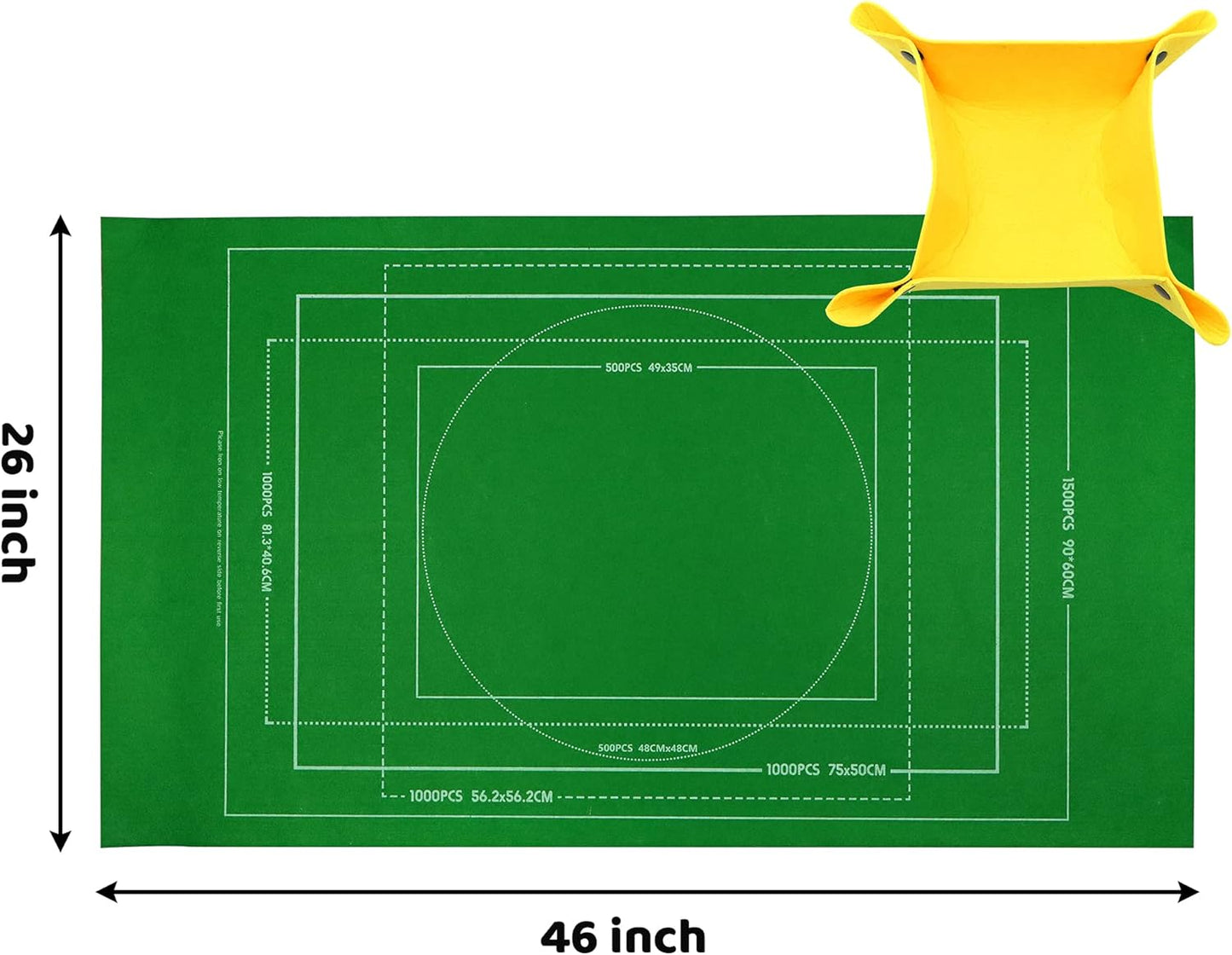 Portable Puzzle Mat Roll Up - with 9 Glue Sheets, Sorting Trays, Hand Pump, Inflatable Tube, and Storage Bag - Perfect for Kids and Adults (Green, 1500pcs)