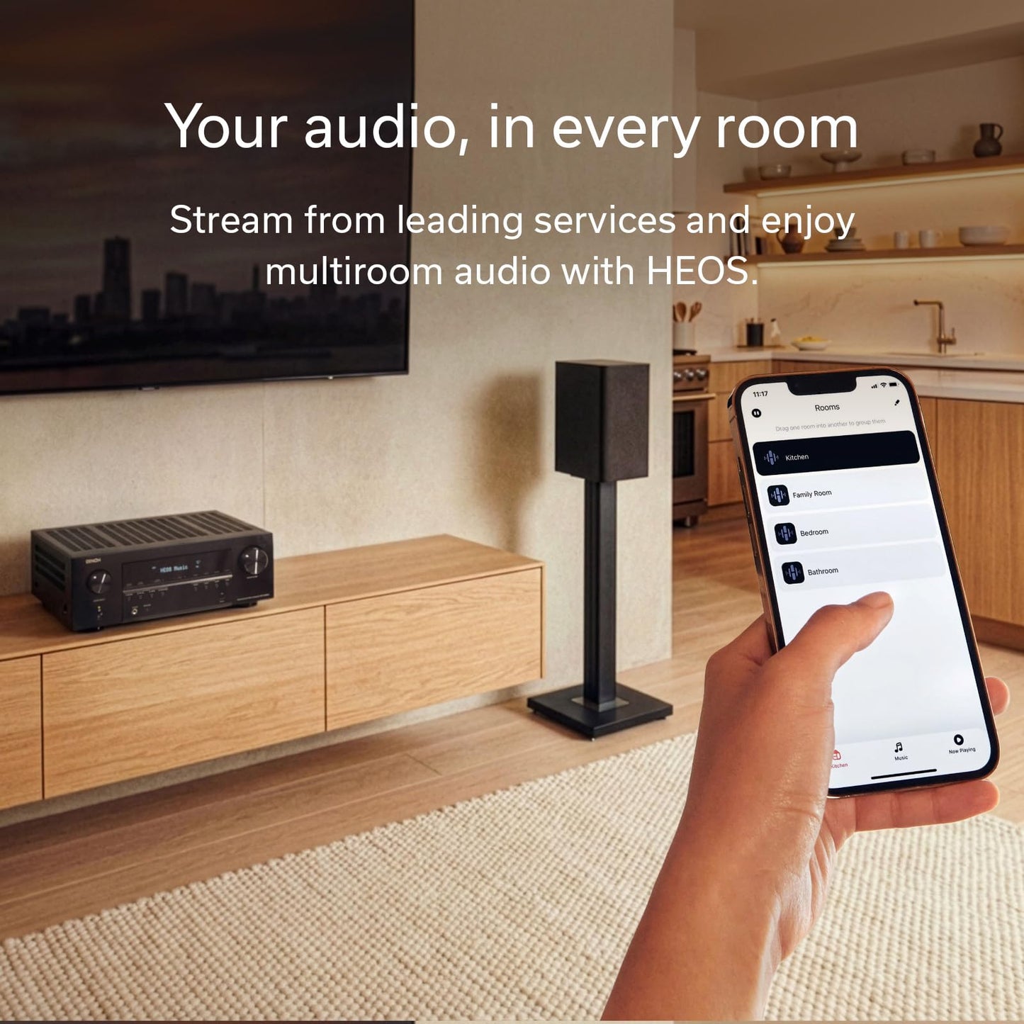 Denon AVR-X2900H 7.2 Channel AV Receiver, 95W, Dolby Atmos & DTS:X, 8K/60Hz & 4K/120Hz Video, HEOS Wireless Multiroom Streaming, Wi-Fi, Bluetooth, Audyssey MultEQ XT