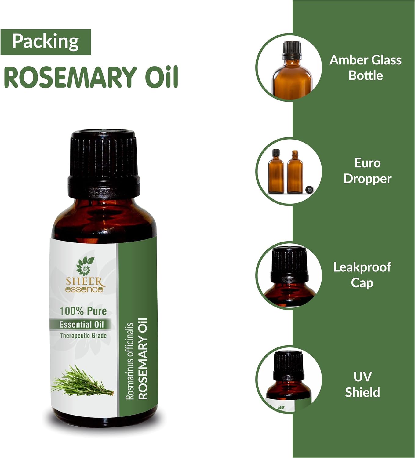 Rosemary Essential Oil 118 ML (4 Fl. Oz) | 100% Pure Natural Undiluted Uncut Therapeutic Grade Essential Oil