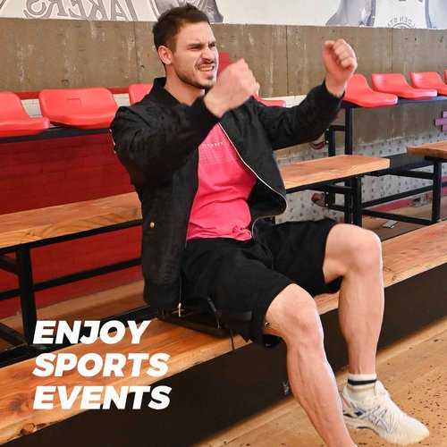 KINGROCK Stadium Chair for Bleachers with Back Support Portable Folding Bleacher Seat Cushion Padded Backrest 2 Hooks Lightweight for Sports Games Concert