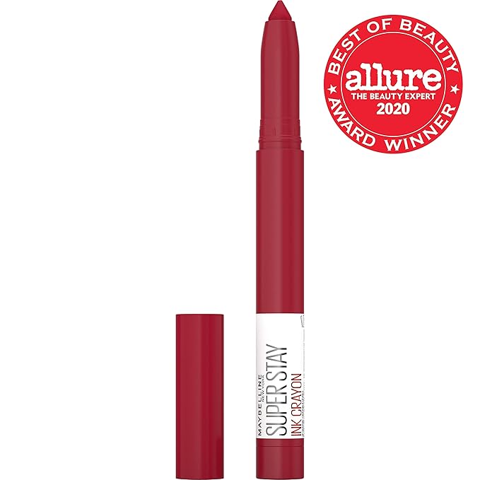 Maybelline Super Stay Ink Crayon Matte Longwear Lipstick Makeup, 125 Check Yourself, 0.04 oz