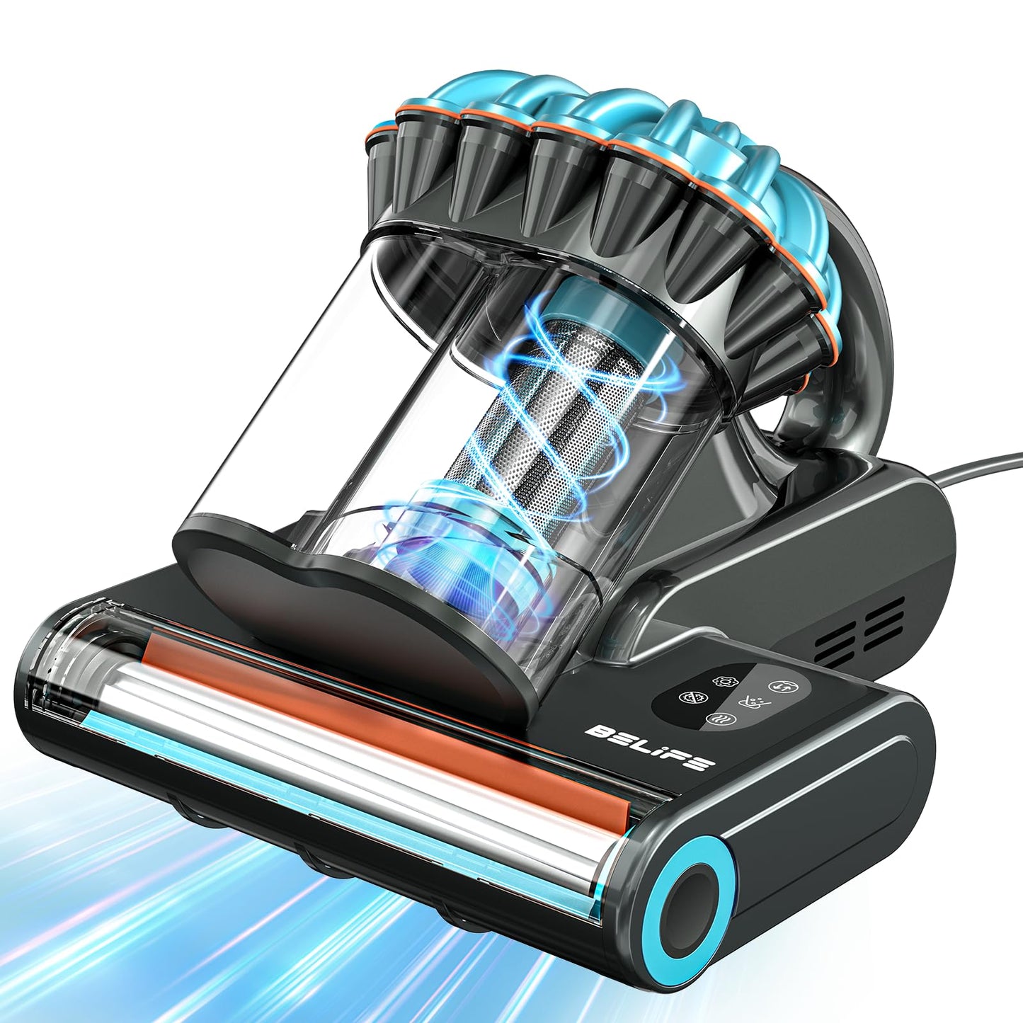 Belife M8 Mattress Vacuum Cleaner, 18Kpa 550W Bed Cleaner with UV & Hot Air & HEPA Filter, High Heating Double-Cup Handheld Couc
