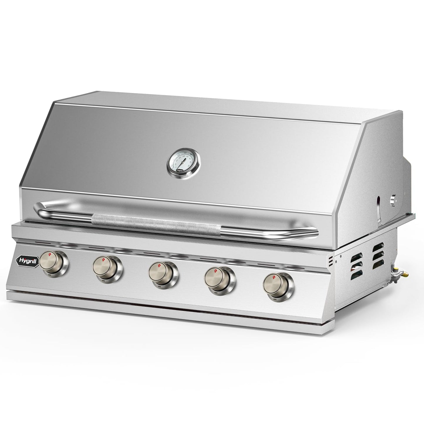 Hygrill STD Series 40-Inch Built In Grill, Stainless Steel 5-Burner Grill Head for Outdoor Kitchen, Natural Gas