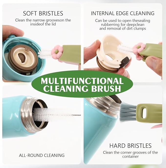 10 pcs Bottle Cleaner Brush Set, Cup Lid Cleaning Brushs, Handle Stainless Steel Bottle Cleaner Brush, Wine Decanter, Narrow Spaces, Pipes & More