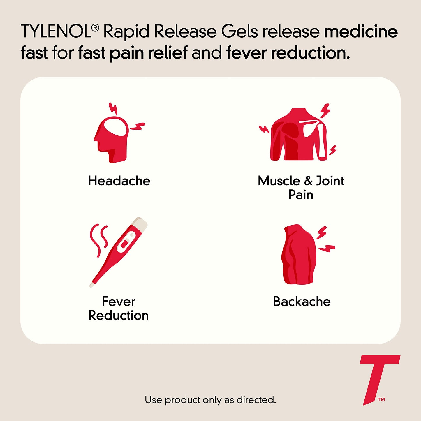 Tylenol Extra Strength Bundle, Each with 500 mg Acetaminophen Pain Reliever & Fever Reducer, Rapid Release Gels, 225 ct, & Extra Strength Caplets for On-The-Go, Travel Size, 6 ct, 2 Items