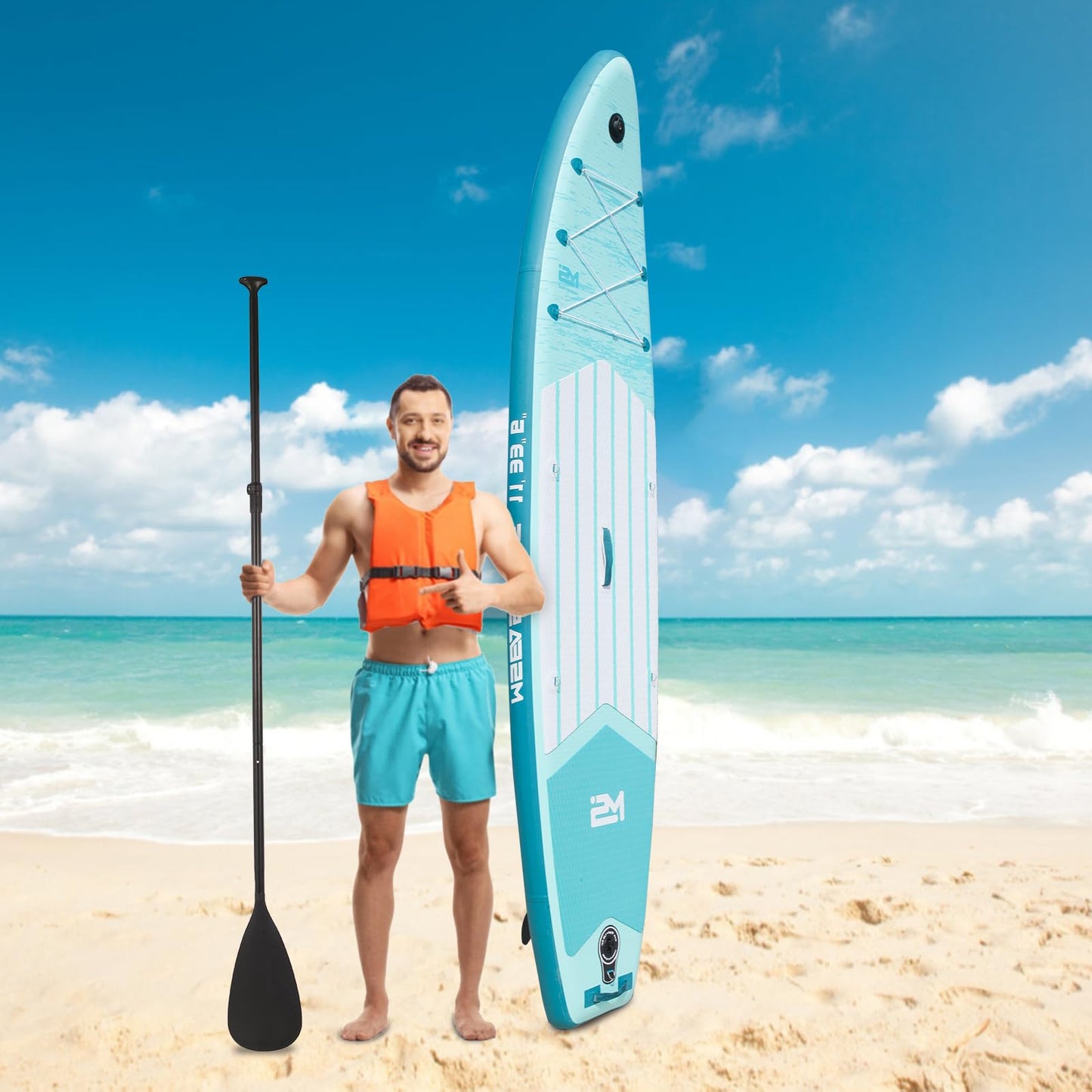 YoePuiw 11”33“6 Premium Inflatable Stand Up Paddle Boards with Durable SUP Paddle Board Accessories Wide Stable Design Includes Backpack Required Parts Non-Slip Comfort Deck for Youth & Adults
