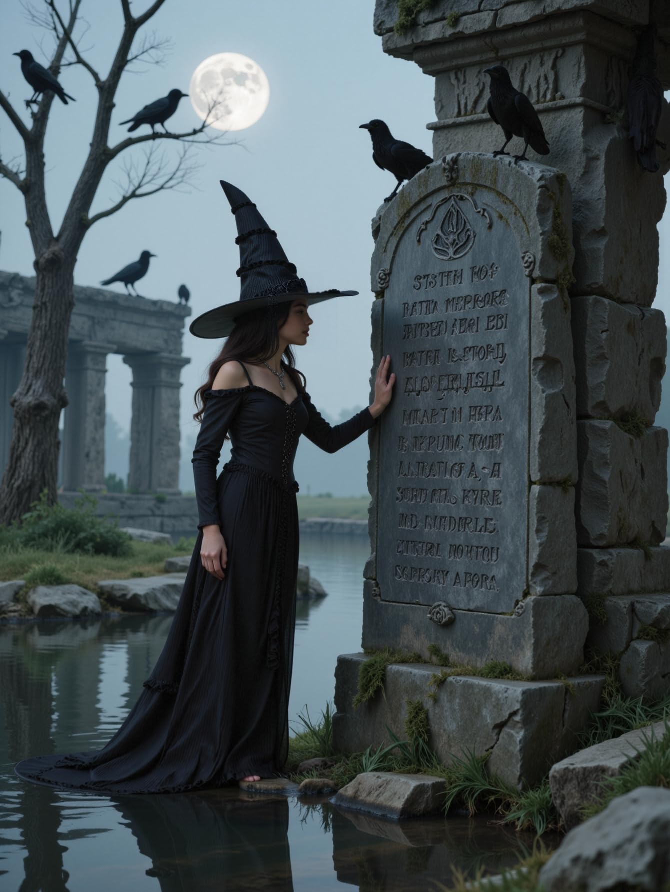HOMELEX Wicked Women Black Witch Hat Adult Halloween Cosplay Wizard Costume Accessories