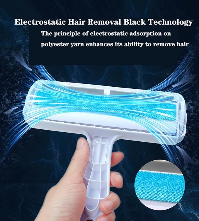 Reusable Pet Hair Remover & Lint Roller - Effortless Cat and Dog Fur Removal for Furniture, Couch, Carpet, Clothing, and Bedding - Portable Multi-Surface Cleaning Tool