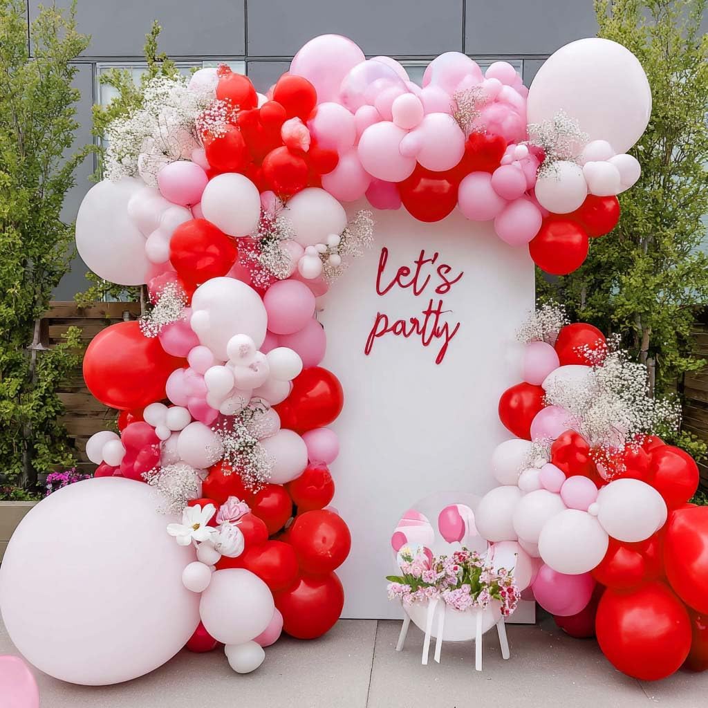 Captank Red Balloons Double Stuffed Dark Red Different Sizes Balloon Garland Arch Kit For Anniversary Wedding Proposal Bridal Shower Graduation Birthday Party Decoration