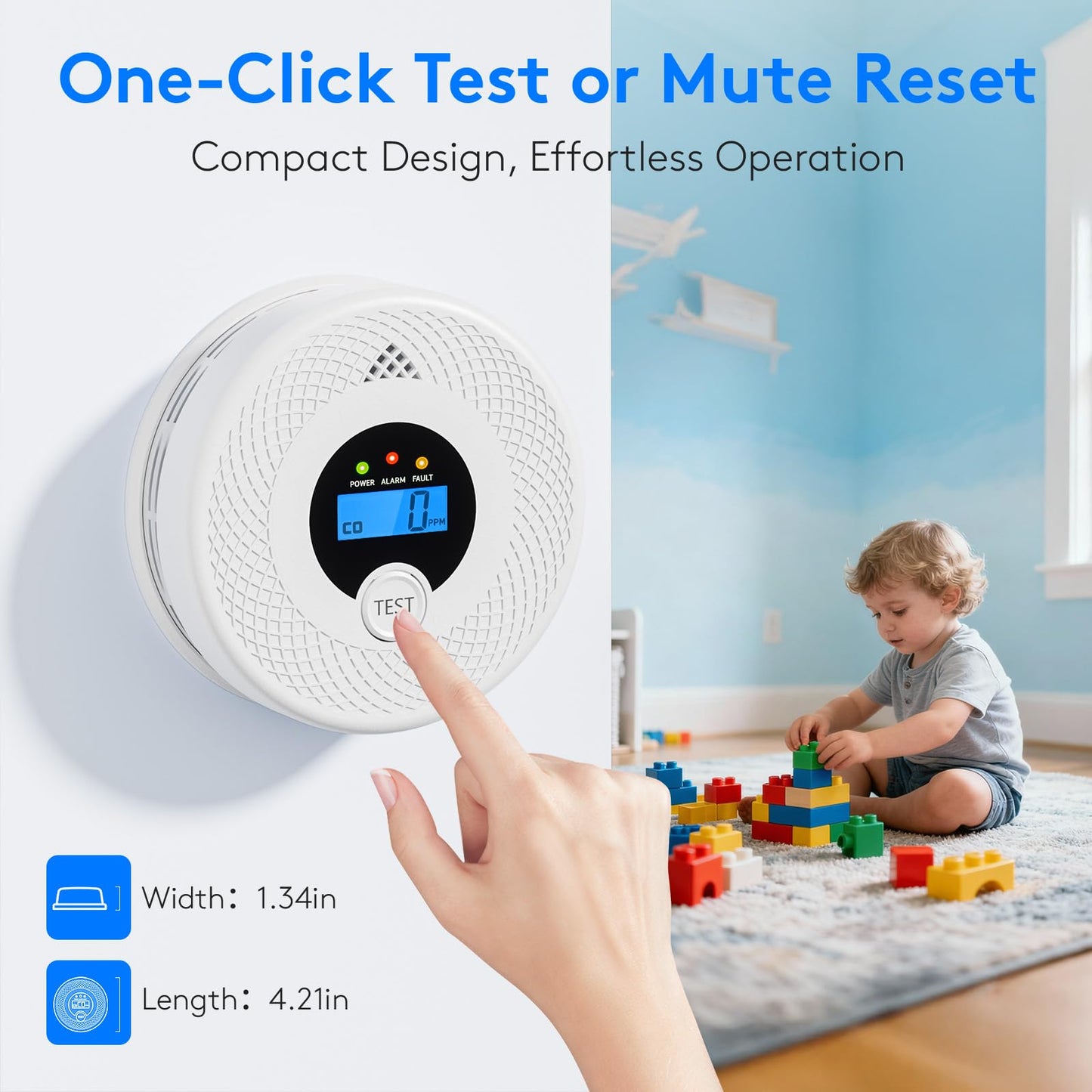 3-Pack Smoke Detector Carbon Monoxide Detector Combo 10 Year Battery, Test/Silence Button, Smoke Alarm and CO Detector for Any Room, Simple Setup