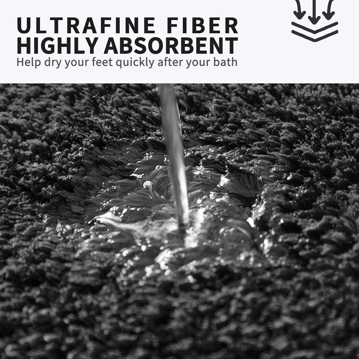 FIFU Bathroom Rugs 24" W x 36" L, Bath Mat for Bathroom, Bedroom, Laundry Room & Kitchen, Non-Slip Rubber Latex Backing, Extra Soft and Absorbent Microfiber Carpet, Machine Washable Rug, Black