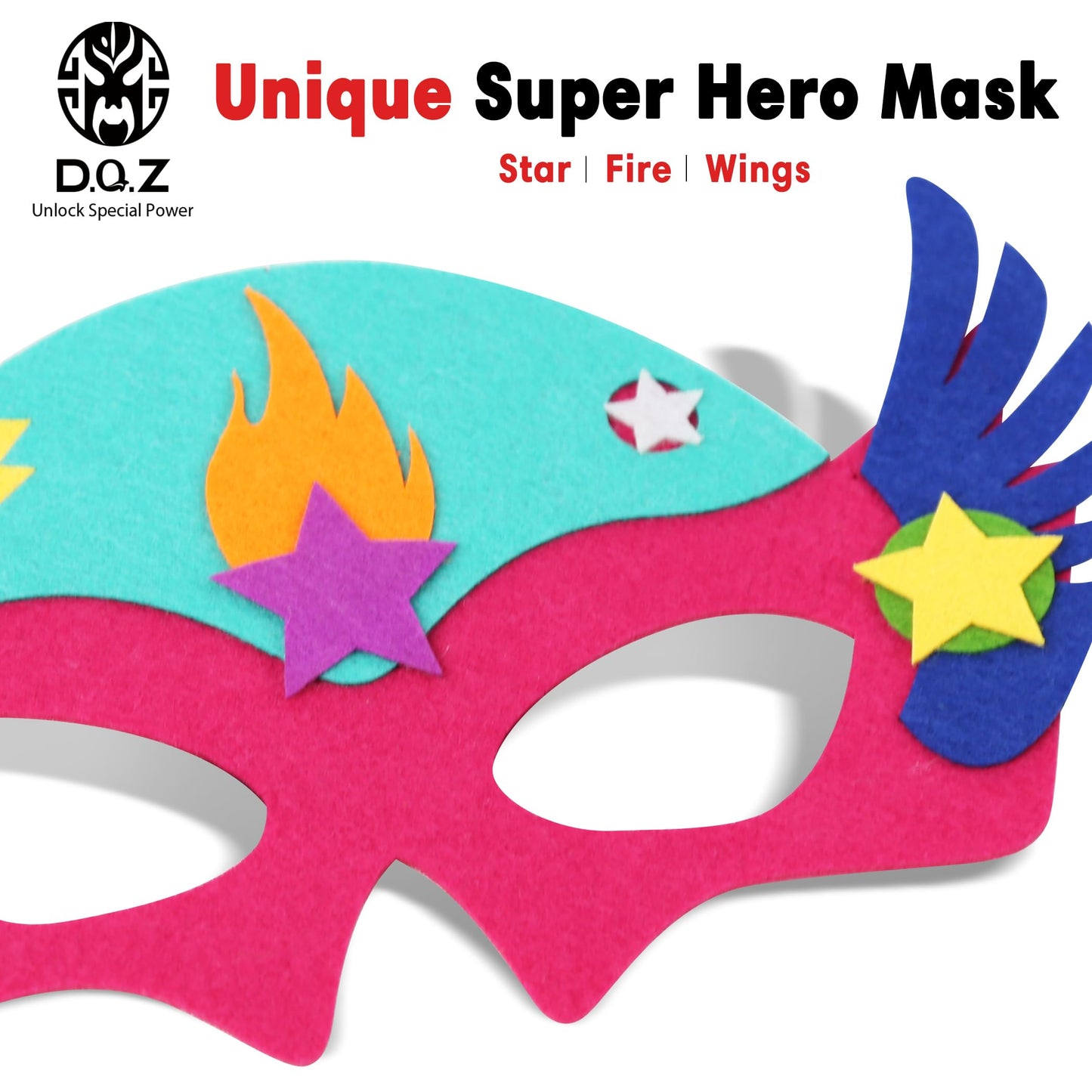 D.Q.Z Superhero-Capes and Masks for Kids Gifts for Girls Boys Super Hero Dress Up Cape and Mask (Rose-Cyan)