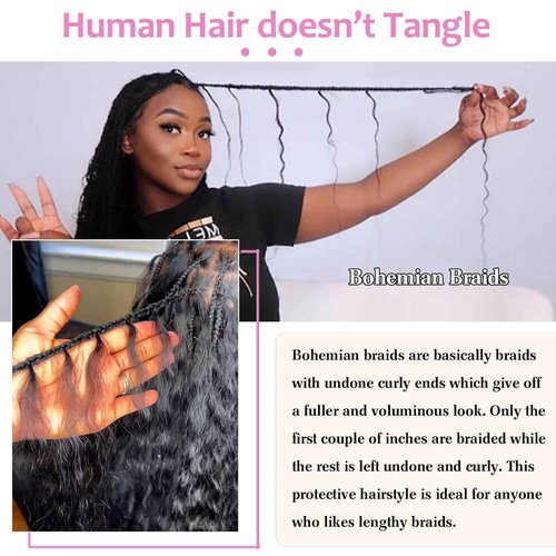 Urbeauty Human Braiding Hair, Deep Wave Bulk Human Hair for Braiding, Curly Human Hair for Boho Braids, Knotless/Goddess/Micro/Bohemian/Gypsy/No Weft/Curly/100% Unprocessed Virgin Human Hair 20 Inch