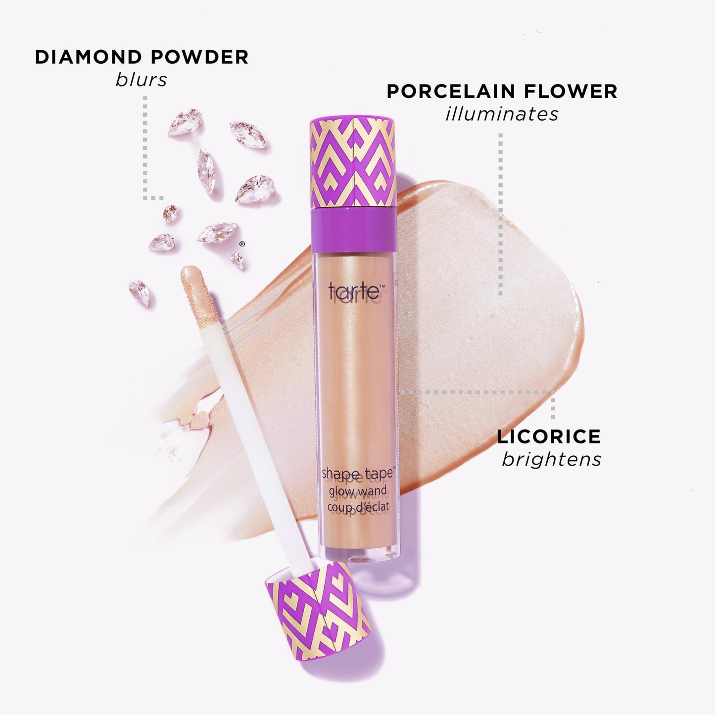 tarte shape tape glow wand - aglow (rose glow) - full size