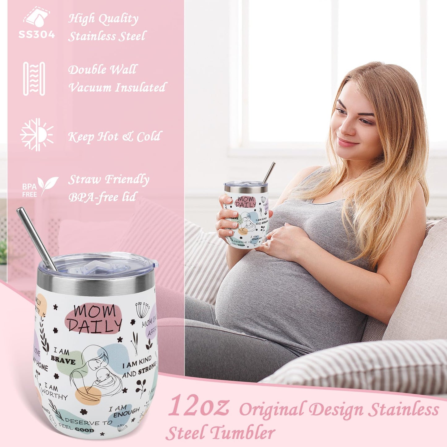 New Mom Gifts - 9PCS New Mom Care Package After Baby, Baby Gifts for Girls, First Time Mom Essentials, New Mom Gifts for Women After Birth, Pregnancy Gifts for Women and Baby