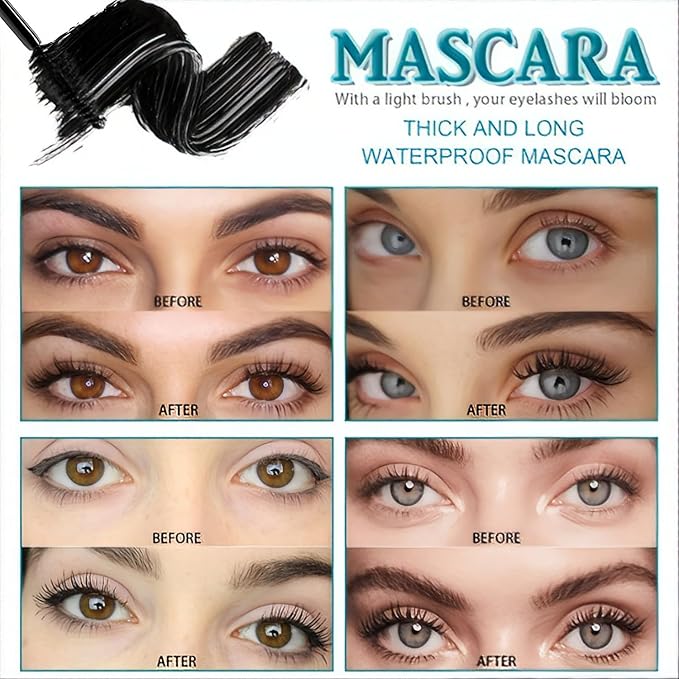 Thrive Mascara Liquid Lash Extensions, Tubing Mascara Cosmetics Natural Volumizing Lengthening Eye Makeup, Waterproof & Smudge-Proof, Long-Lasting No Clumping (Rich Black)