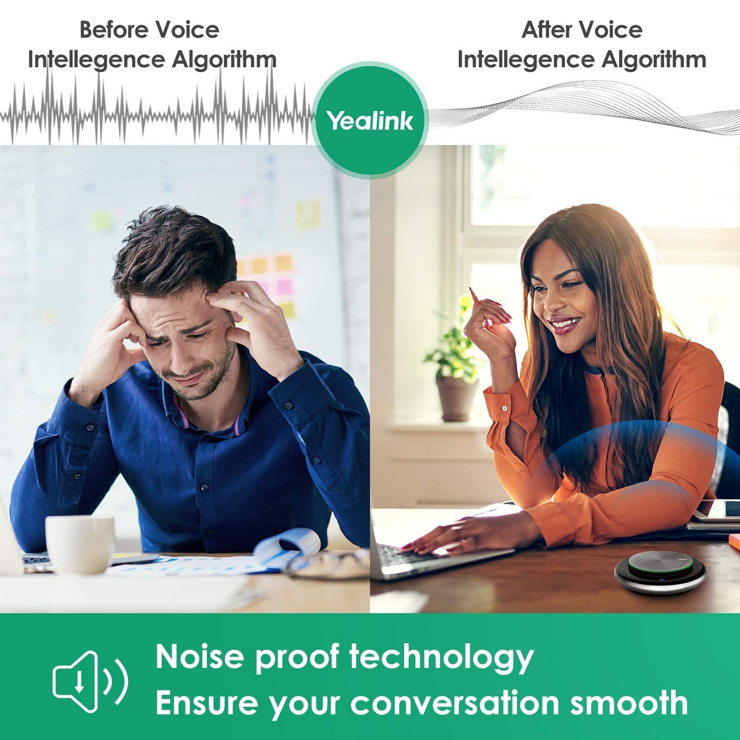 Yealink Bluetooth Speakerphone Usb Speakers With Microphone Teams Certified Cp900 Wireless Enhanced Noise Reduction Algorithm Ho