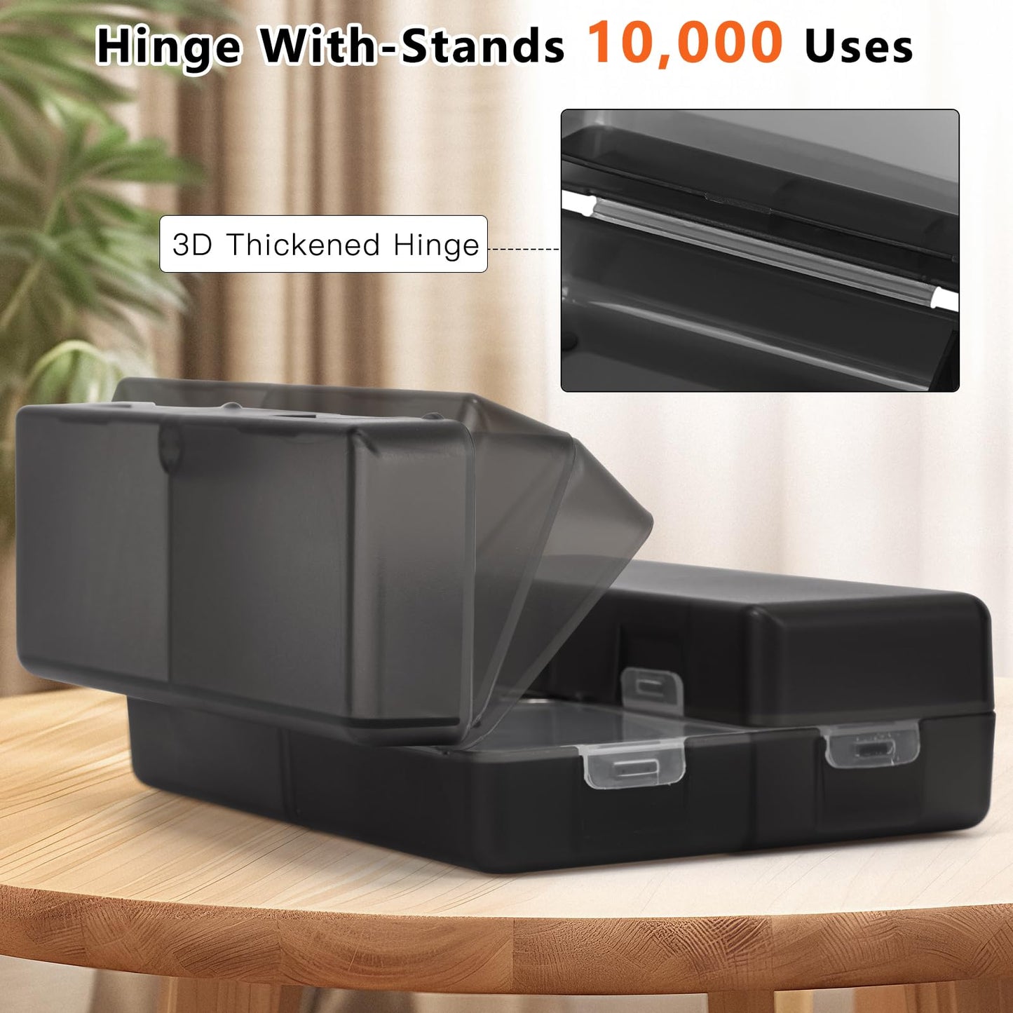 FYY 2 Pcs Daily Pill Organizer, 7 Compartments Portable Pill Case Travel Pill Organizer,[Folding Design]Pill Box for Purse Pocket to Hold Vitamins,Cod Liver Oil,Supplements and Medication-Clear Black