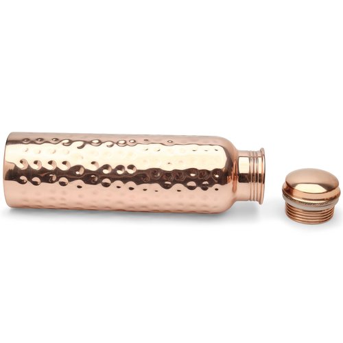 Advanced Mixology Glytterati Hammered Copper Water Bottle (34 oz/1000ml) (Set of 4) | Pure Copper Bottle for Drinking Water