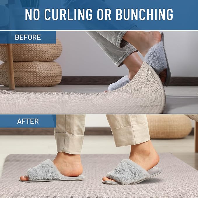 Everlasting Comfort Area Rug Gripper for Hardwood Floors - No Damage Non Slip Rug Pads, Floor to Carpet Tape for Holding Rugs in Place, Washable and Reusable, Double Sided Anti Slip Tape - 16 Pack
