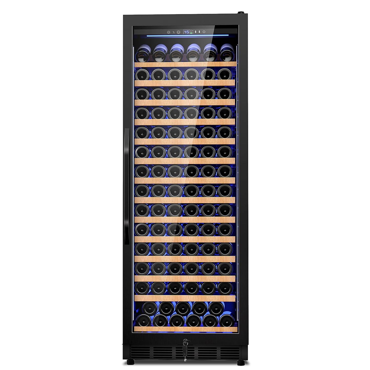Velieta 24 Inch Wine Cooler Refrigerator,179 Bottles Wine Fridge Large Capacity Professional Wine Cellars with Powerful Compressor,Quiet Operation and Elegant Design, Black