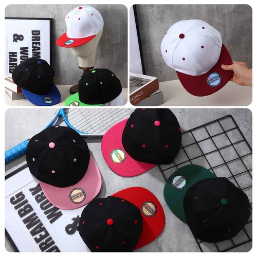 Hicarer 30 Pcs Hats for Men, Flat Cap Bulk Plain Flat Brim Baseball Caps(Plain Colors, Solid Style)