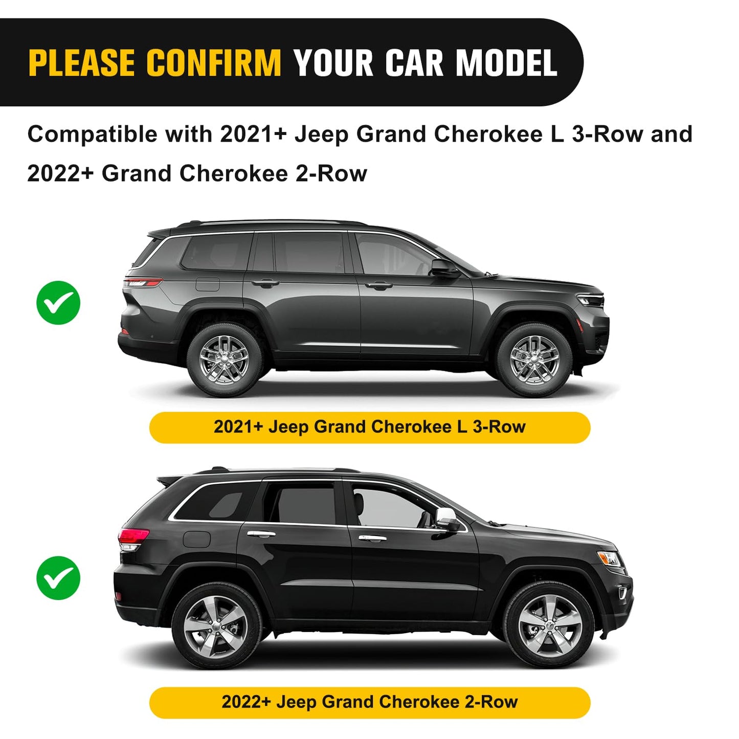 Nilight Roof Rack Cross Bars Fit for Jeep Grand Cherokee L 3-Row 2021-2026 & Grand Cherokee WL 2-Row 2022-2026 Aluminum Rails Crossbars with Adjustable Length for Rooftop Cargo Tent Carrier Kayak