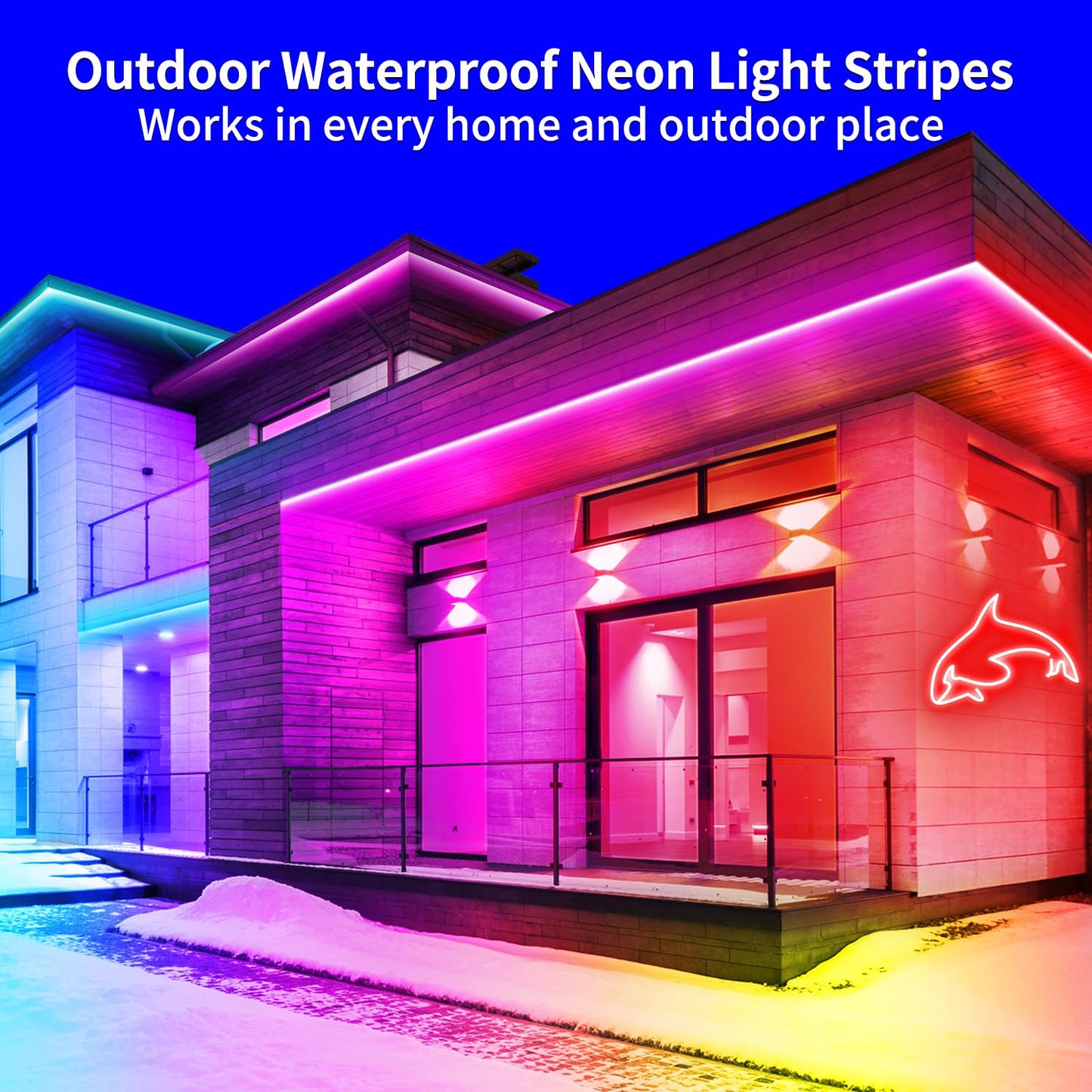32.8FT Led Neon Rope Lights Control with App/Remote,Flexible Led Rope Lights,Multiple Modes,IP65 Outdoor RGB Neon Lights Waterproof,Music Sync Gaming Led Neon Strip Lights for Bedroom Décor