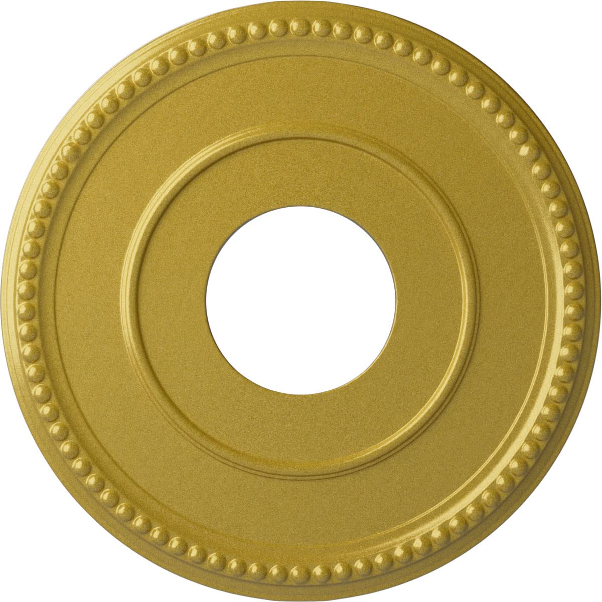 12 1/2Od X 3 7/8Id X 3/4P Bradford Ceiling Medallion (Fits Canopies Up To 6 5/8), Hand-Painted Rich Gold