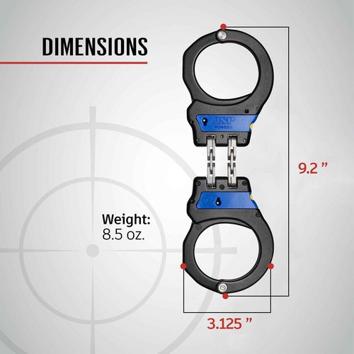 ASP Blue Line Ultra Plus Hinge Handcuffs, Double-Locking Handcuffs, Forged Aluminum Restraints, Police and Law Enforcement Gear, Security Guard Equipment, Aluminum Bow
