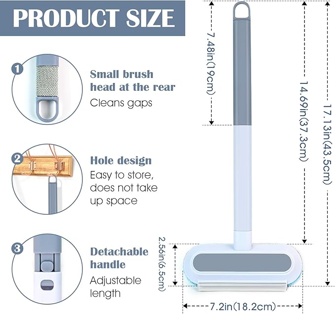 Pet Hair Remover 4 in 1, Pet Hair Remover Brush for Furniture, with Carpet Rake and Lint Rollers Use for Couch, Carpet, Furniture, Bedding, Car Interior Cleaning