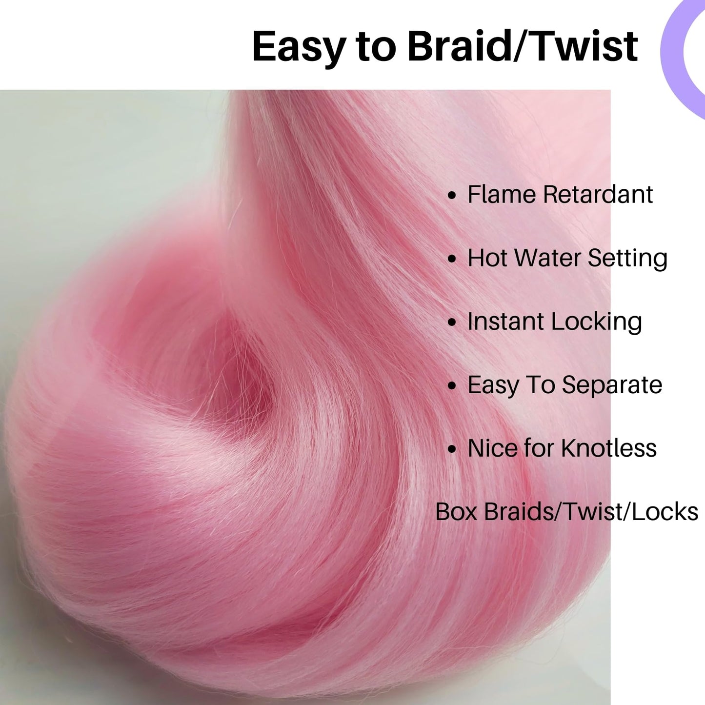 Pink Braiding Hair Pre Stretched 16 Inch Short Synthetic Kids Box Braids Hair Extension for Braiding