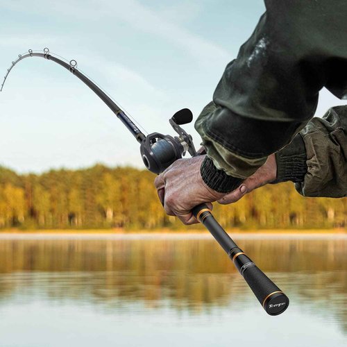Tempo Resolute Baitcaster Rod, 2 Pieces Ultralight Sensitive Baitcasting Rod, 30 Ton Carbon Fiber Fishing Rod with Fuji Reel Seat, Stainless Steel Guides with SiC Inserts for Freshwater Ice Fishing