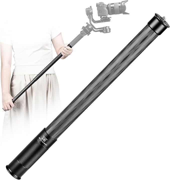 FANAUE Gimbal Extension Pole Carbon Fiber Extension Monopod Pole Stick with 1/4" Screw, 2 Section Universal Rod for Tripod...
