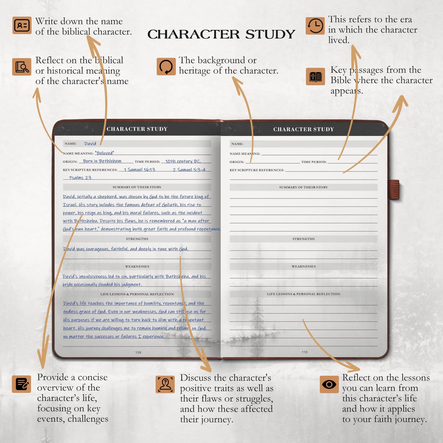 Christian Bible Journal for Men – Premium Eco-Leather Undated Bible Study Notebook, Devotional & Prayer Journal | Perfect Christian Gift for Men | Ideal for Graduation, Pastor, Baptism & Church