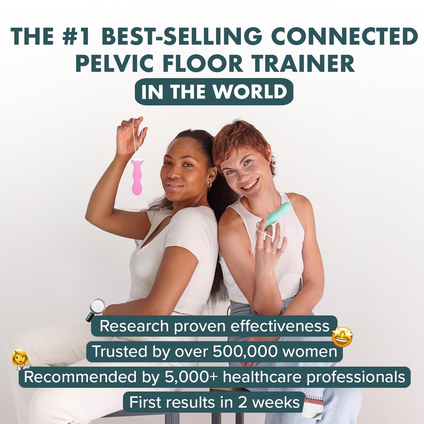 Perifit - Pelvic Floor Exerciser with App | Kegel Trainer | Strengthen Your Pelvic Floor, get Better Bladder Control, Stronger Pelvic Support (Green)