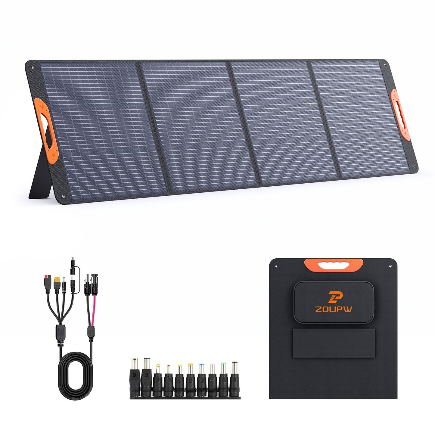 ZOUPW 220W Portable Solar Panel for Power Station,23.5% Efffciency Mono Foldable Solar Charger for Jackery 1000 V2/EcoFlow Delta/Bluetti/Anker Solix,IP67 Waterproof for RV Camping Home Backup