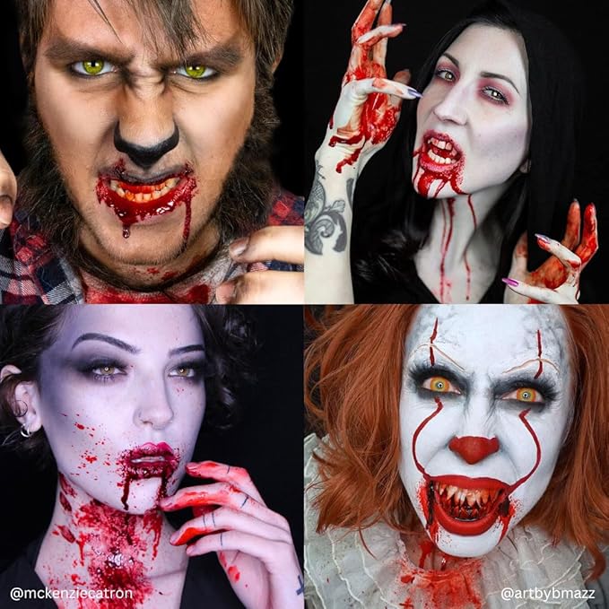 Mehron Makeup Stage Blood | Realistic Fake Blood For Halloween | Stage Blood Makeup| Washable Fake Blood for Special FX, Stage & Screen, Halloween, & Cosplay (16 oz) (Bright Arterial)