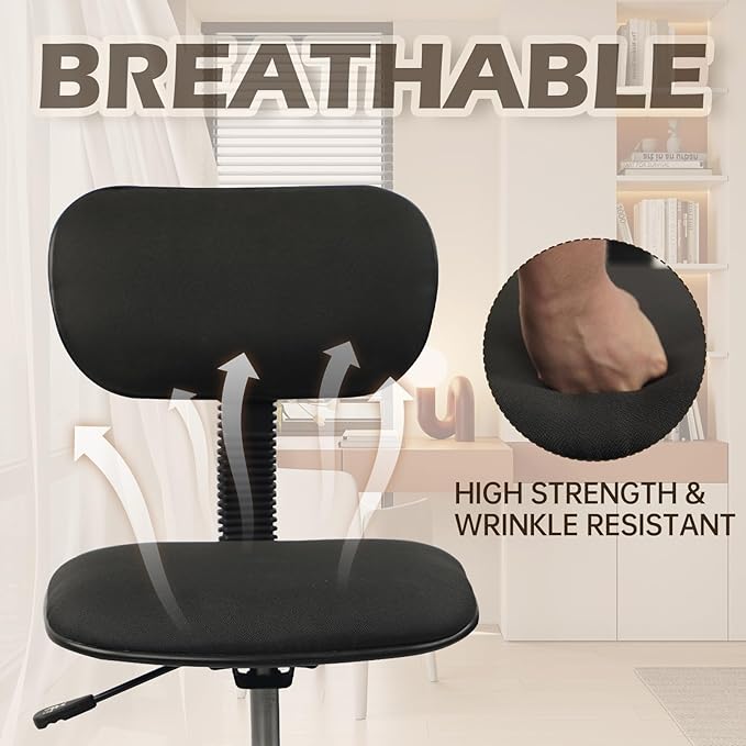 Low Wide Rolling Swivel Stool with Backrest, Adjustable Height Salon Chair Stools with Footrest for Spa Tattoo Office Desk Massage Task Lash Barber Facial, Black 2PK