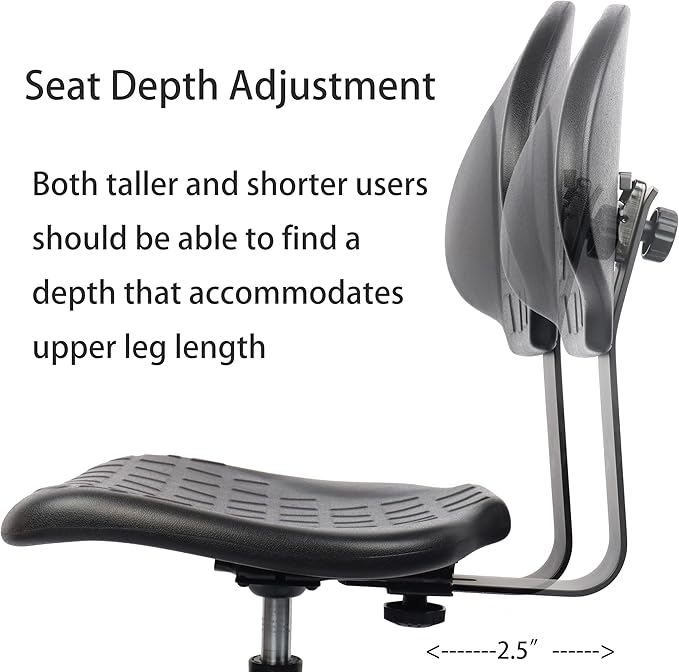TAKE UR SEAT® Polyurethane Drafting Lab Stool Chair, 18" Adjustable Footring, 8" Adjustable Height, 450 lbs seat Capacity, Heavy Duty, Shipped Within 24 Hours Med. Bench Height (Rubber Caster)