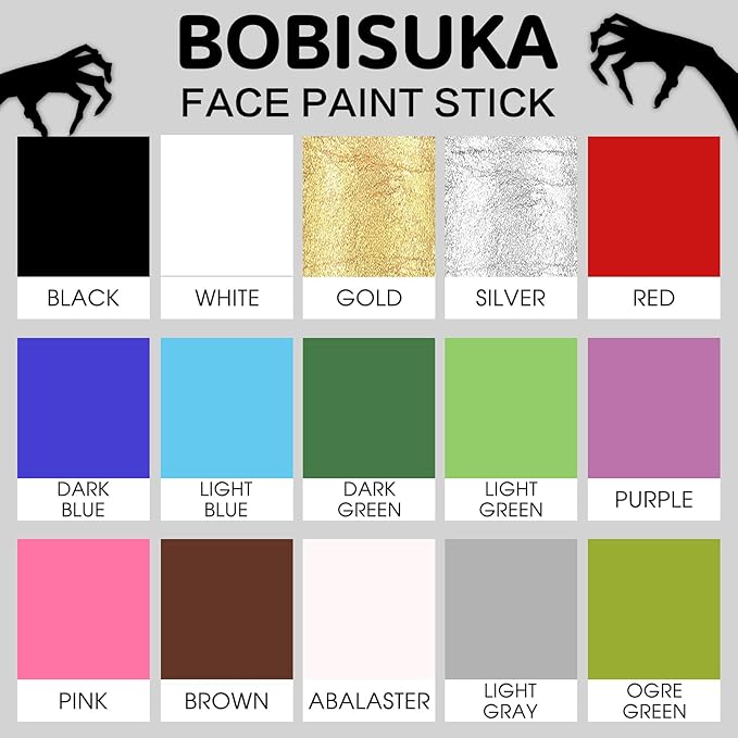 BOBISUKA Pro Red Face & Body Paint Stick, Blendable Red Eyeblack Painting Sticks for Sports, Facepaints for Halloween Makeup Clown Joker Devil Cosplay Special Effects Costume SFX Party
