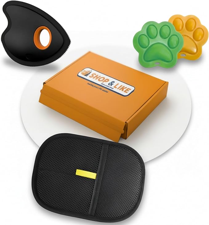 Shop & Like 3-in-1 Ultimate Pet Hair Removal Tool Kit - Reusable Lint Catcher & Scraper for Car Auto Detailing, Furniture & Couch - Includes Laundry Dryer Balls & Electrostatic Pet Hair Removal Glove